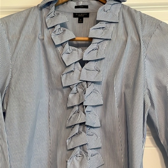 Women’s Ruffle Button Down Shirt - Picture 2 of 8